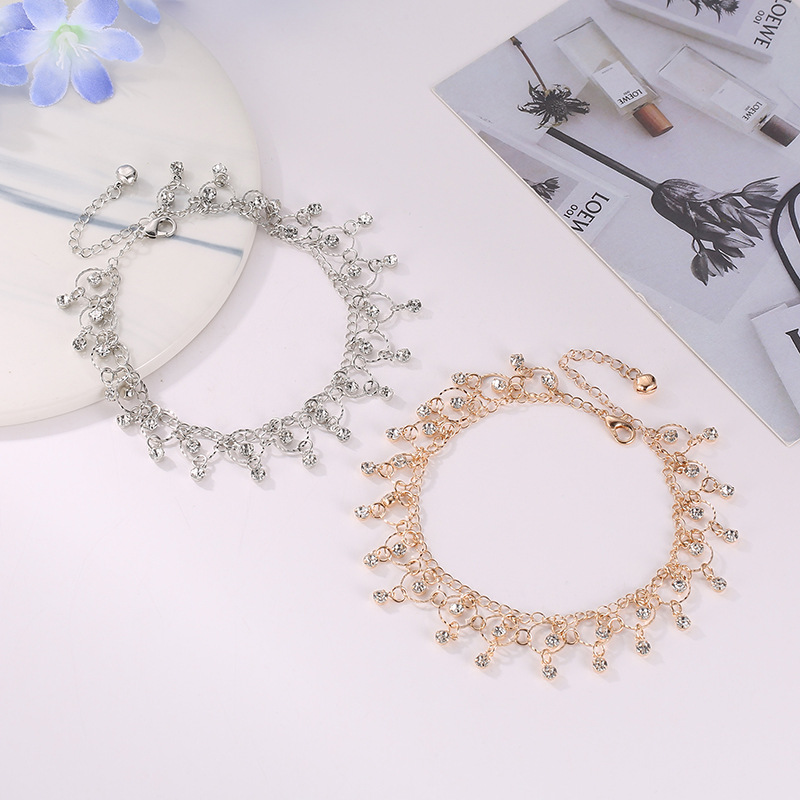 Fashion Beach Dance Yoga Anklet Bracelet For Women Charm Rhinestone Tassel Foot Ring Accessories Girl Ankle Chains Jewelry Anklets For Women Jewelry Leg Bracelet