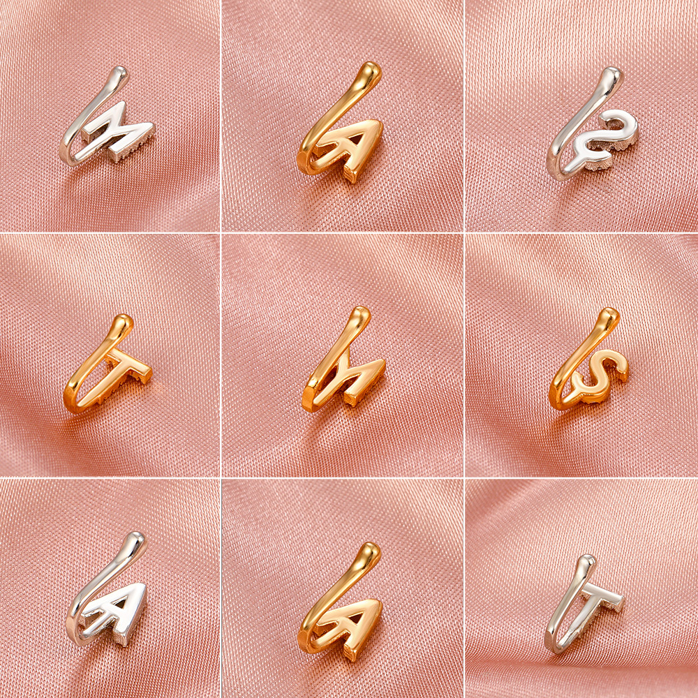 New Arrival Copper Fake Piercing Nose Ring Zircon Letter U-shaped Nose Clip Nose Ring Piercing For Women Fake Piercing Nose Nail Body Jewelry