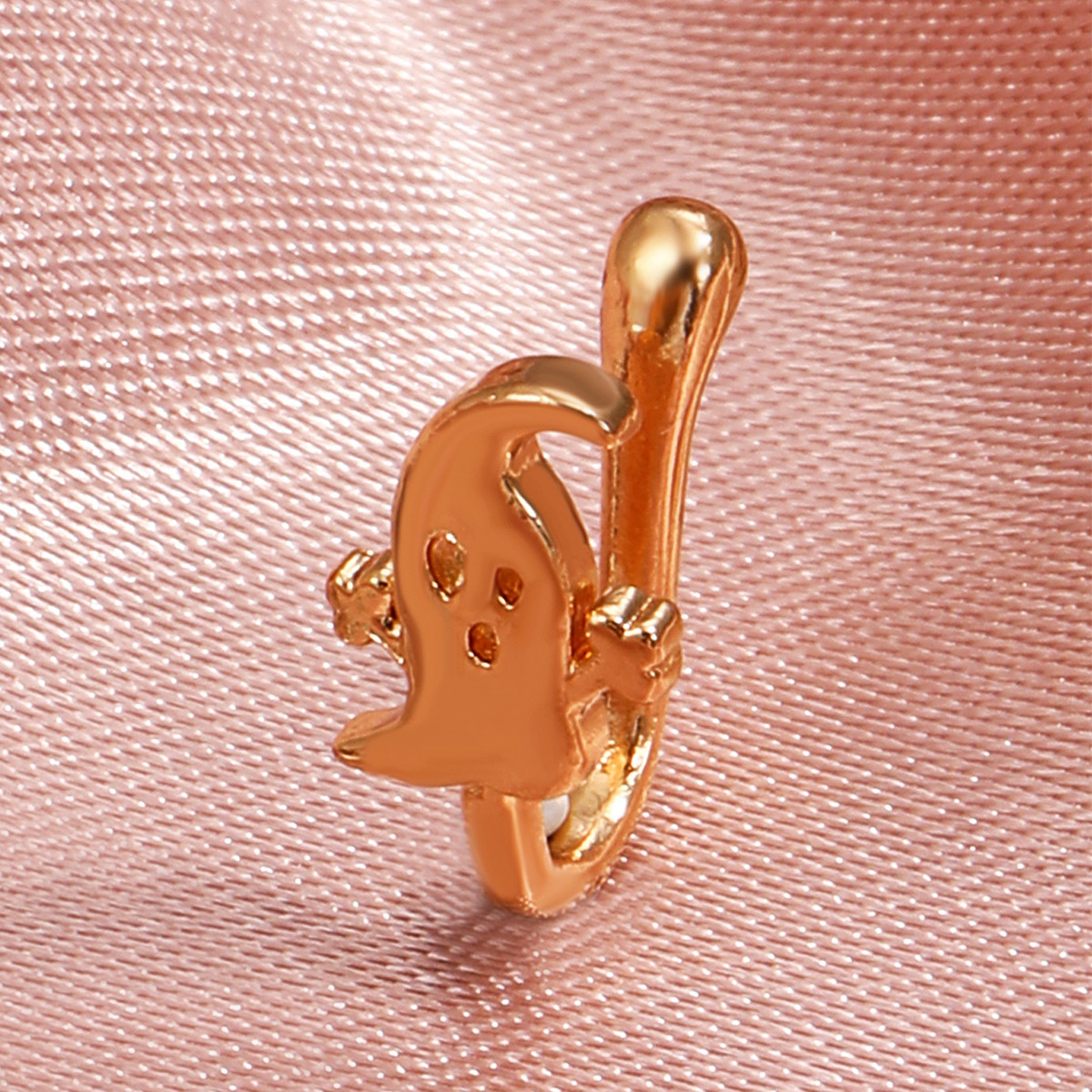 Women Rabbit Non-perforated Nose Clips Personality Retro Copper Set Nose Rings Zircon U-shaped Nose Nails Adjustable Piercing Jewelry for Girls Ladies