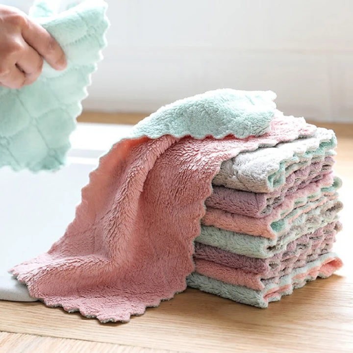 4pcs Super Absorbent Microfiber Kitchen Dish Cloth High-efficiency Tableware Household Cleaning Towel Kitchen Tools Gadgets