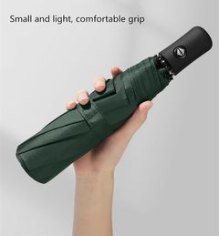 Women Umbrellas Windproof Automatic Folding Female Male 3 Fold Paraguas Large Luxury Business Men Rain Gift Parasol Umbrella Green one size