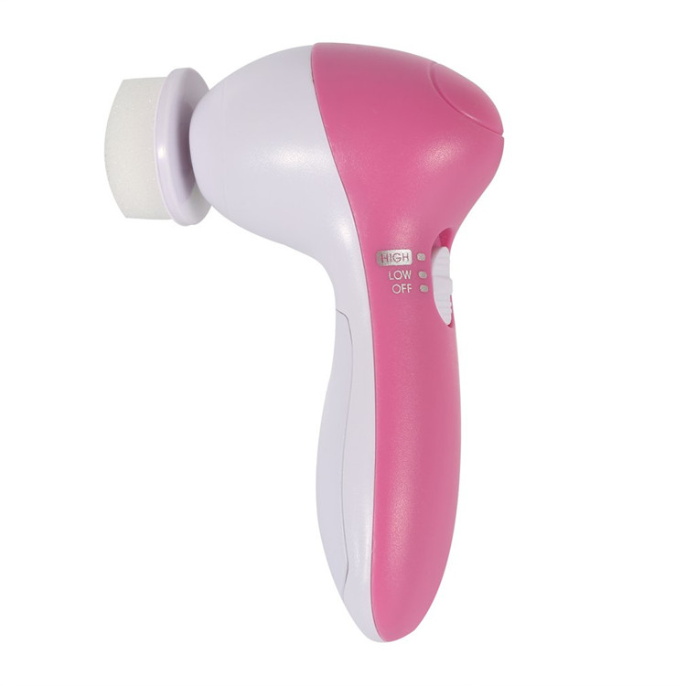 5in1 Face Cleansing Electric Brush Latex Sonic Facial Cleaner Deep Pore Cleaning For Acne Face Massager Facial Tool Set Brush