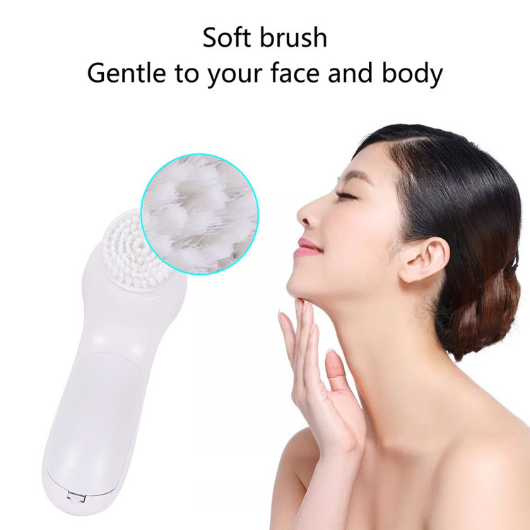 5in1 Face Cleansing Electric Brush Latex Sonic Facial Cleaner Deep Pore Cleaning For Acne Face Massager Facial Tool Set Brush