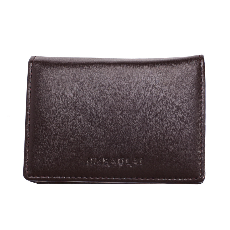 Leather Men's Card Holder Wallet Plain Weave Fashion Credit Card Holder Business Card Holder Card Holder Document Bag
