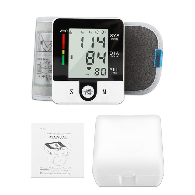 Blood Pressure Monitor Wrist Sphygmomanometer Blood Presure Meter Monitor Heart Rate Pulse Portable Tonometer BP Health Care