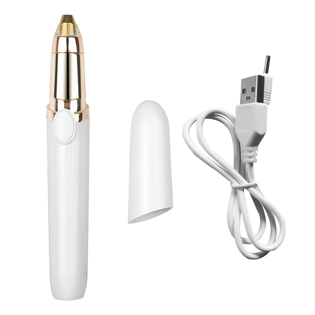 Women Electric Eyebrow Trimmer USB Rechargeable Eye Brow Epilator Mini Lipstick Shaper Shaver Painless Razor Facial Hair Remover