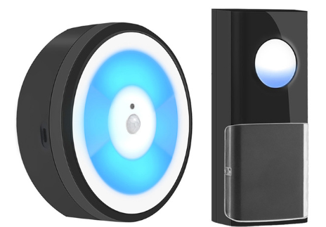 USB Powered Waterproof Wireless Smart Doorbell PIR Motion Sensor LED Night Light Door Bell Ring Chime Call 433MHZ Home