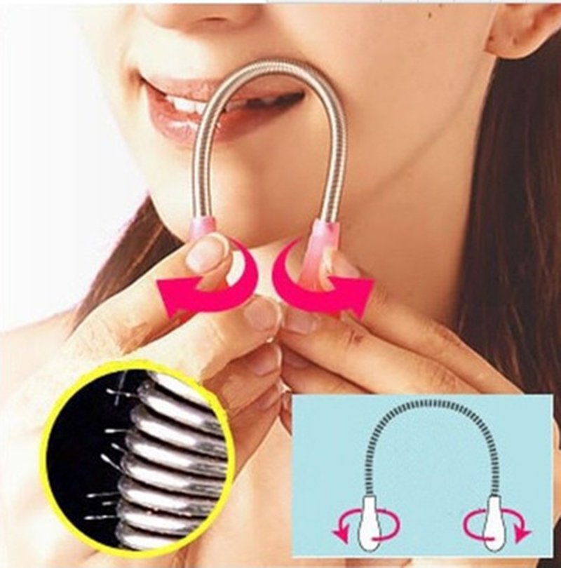 Face Hair Spring Remover Stick Epilator Hair Epilator Removal Cream Stainless Steel Hair Removal Threading Beauty Tool
