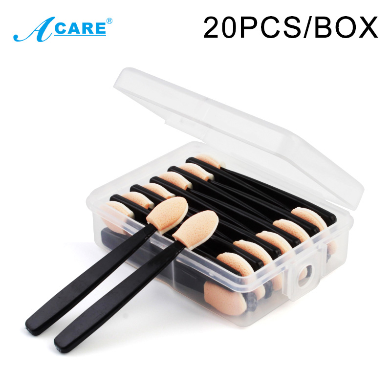 20PC Eyeshadow Applicator Pro Sponge Double Ended Make Up Supplies Portable Eye Shadow Brushes Nail Mirror Powder Brush