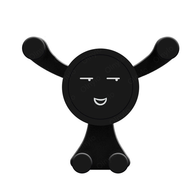 Car Phone Holder Air Vent Clip Smile Face Mount Mobile Cell Stand GPS Support For iPhone 12 Pro Max Xiaomi Samsung