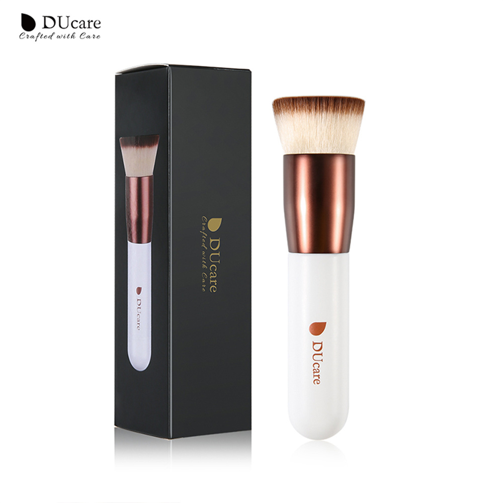 Flat Top Kabuki Foundation Brush, Synthetic Pro Makeup Brushes Liquid Blending Mineral Powder Buffing Stippling Cosmetics