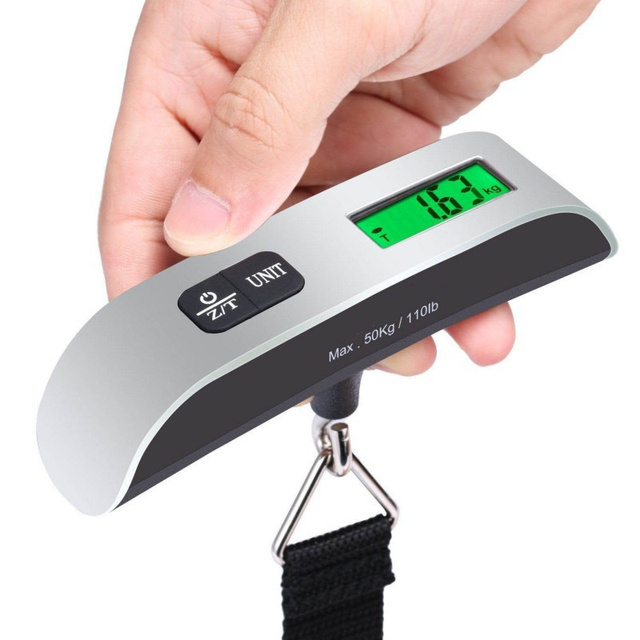 Portable Kitchen Scales Digital LCD Display Electronic Luggage Scale Travel Suitcase Scale for Fishing Hanging Hook Scale