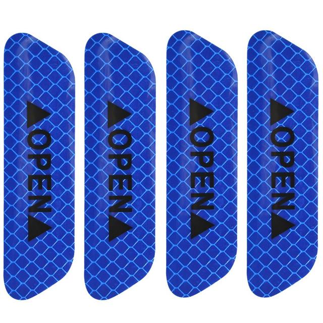 4Pcs/set Car Door Stickers Universal Safety Warning Mark OPEN High Reflective Tape Auto Exterior Motorcycle Bike Helmet Sticker
