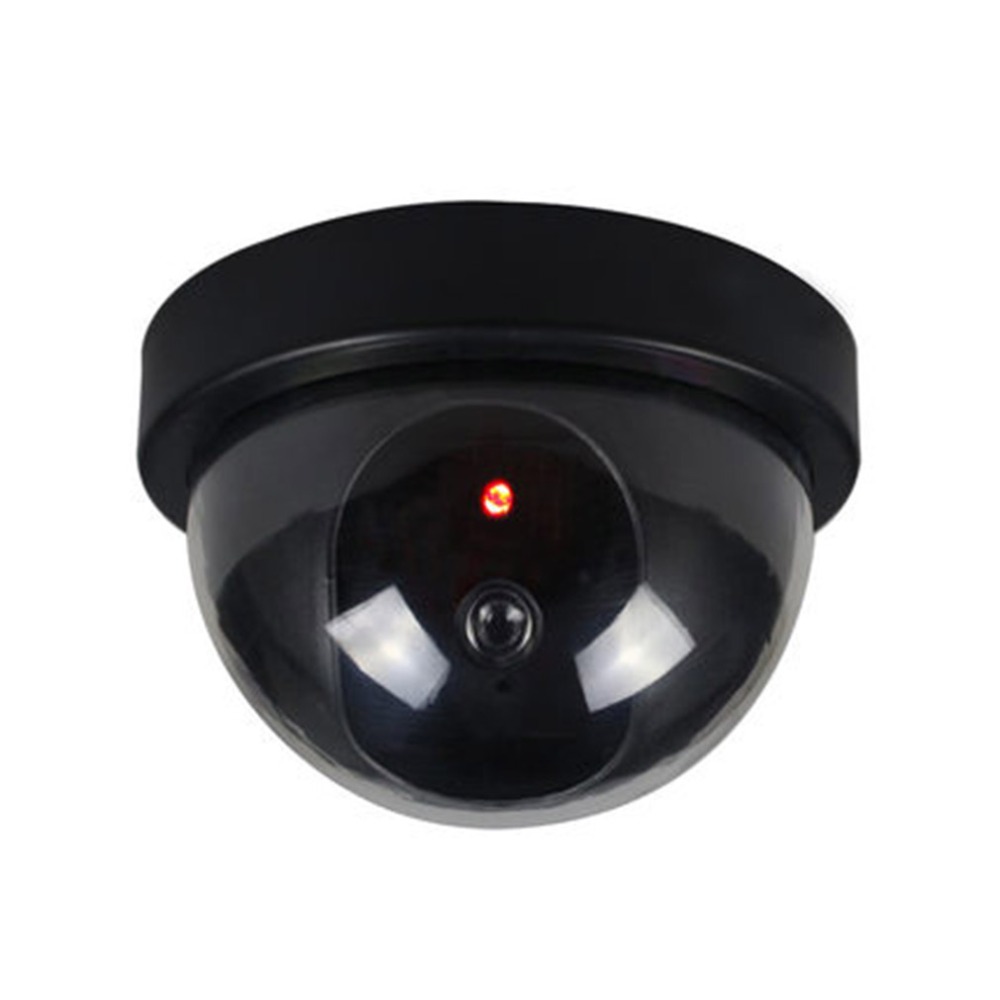 New Black Plastic Smart Indoor/Outdoor Dummy Home Dome Fake CCTV Security Camera with Flashing Red LED Light