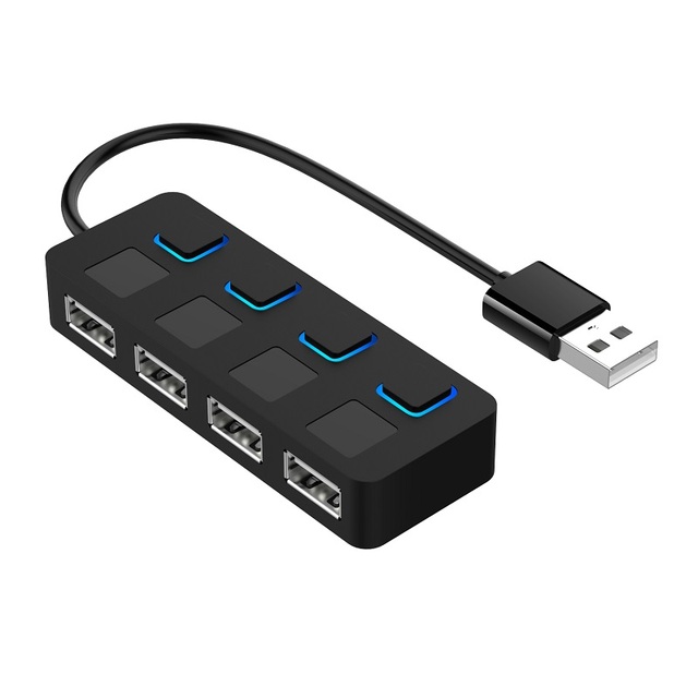 USB 2.0 HUB Multi USB Splitter 4 Ports Expander Multiple USB 2.0 Hub Use Power Adapter USB2.0 Hub with Switch For PC Computer