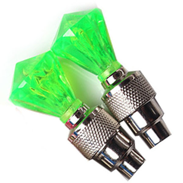 2PCS Bicycle Valve Lights Wheel Spokes Tire LED Light Batteries Tyre Tire Valve Caps Cycling Lantern Lamp MTB Bike Accessories