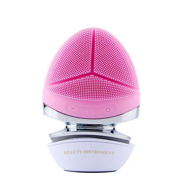 USB Charging Electric Microcurrent Facial Cleansing Brush Cleaner Machine Massage Device Silicone Skin Care Tool