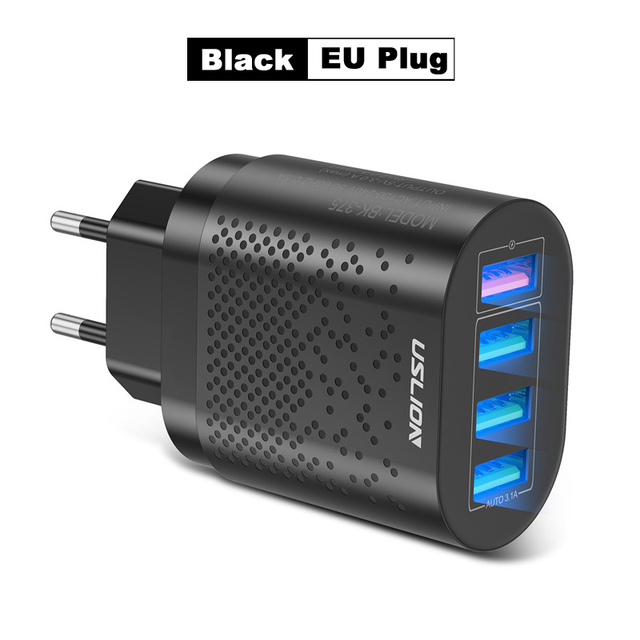 USB Charger 3A Quik Charge 3.0 Mobile Phone Charger For iPhone 11 Samsung Xiaomi 4 Port 48W Fast Wall Chargers