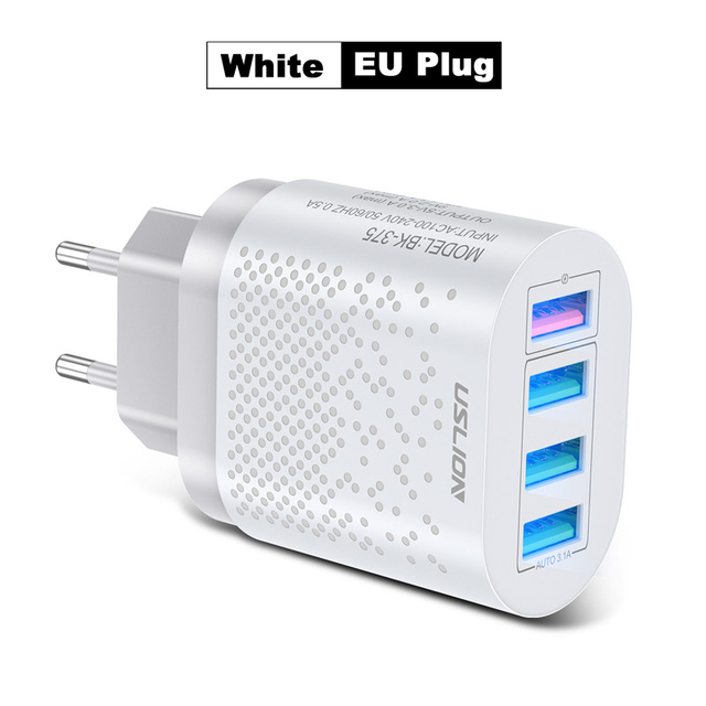 USB Charger 3A Quik Charge 3.0 Mobile Phone Charger For iPhone 11 Samsung Xiaomi 4 Port 48W Fast Wall Chargers