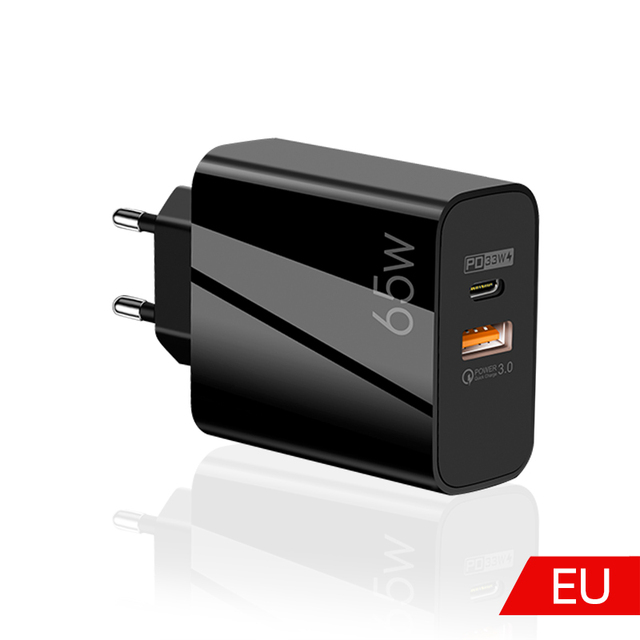 65W Fast Charging PD USB C Charger For Apple iPhone 13 pro 12 11 8 7 ipad EU Power Adapter UK US Plug PD Charge Type C Cable