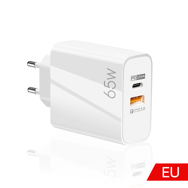 65W Fast Charging PD USB C Charger For Apple iPhone 13 pro 12 11 8 7 ipad EU Power Adapter UK US Plug PD Charge Type C Cable