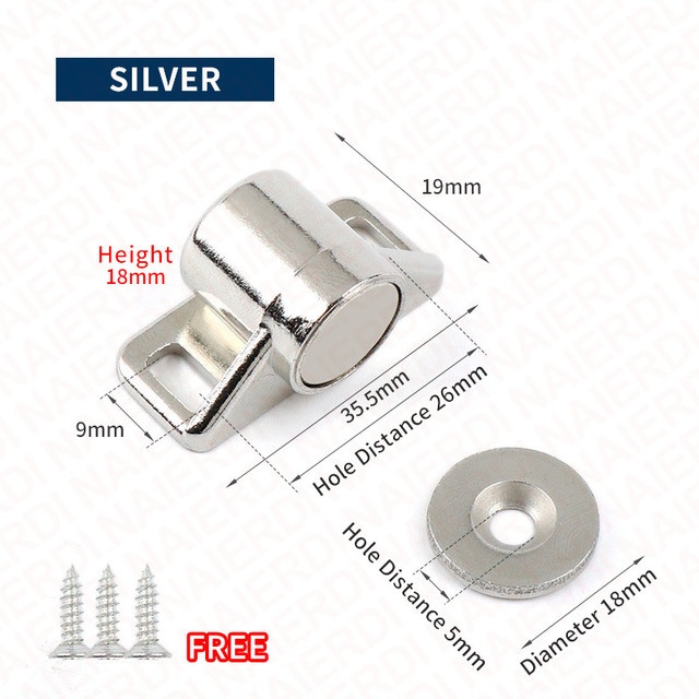 Magnet Cabinet Door Catch, Magnetic Furniture Door Stopper, Strong Powerful Neodymium Magnets Latch Cabinet Catches