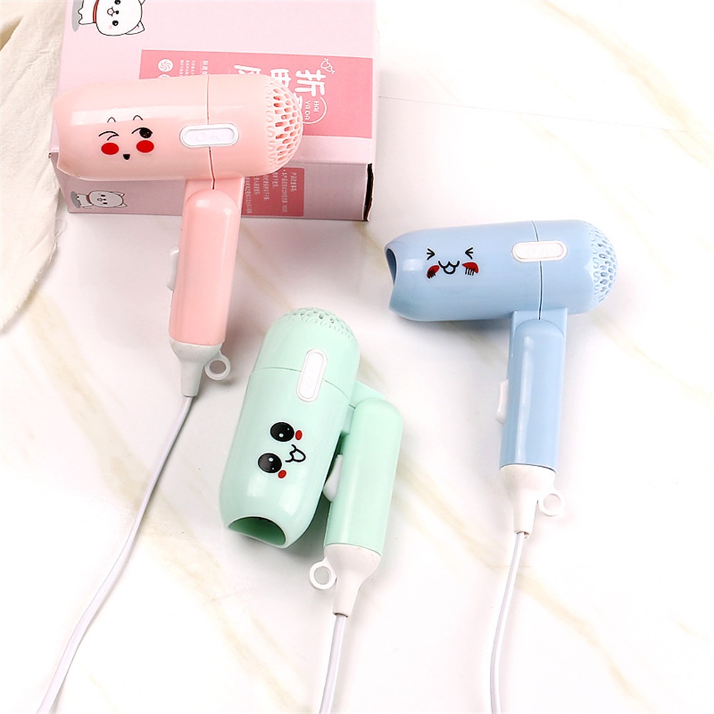 Cute Cartoon Mini Hair Dryer Portable Foldable  Gears Peak Nest Type Air Inlet Thermostat Control Diffuser For Hair Dryer