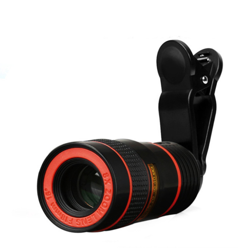 Mobile Phone Camera Telescope Lens With Clip For iPhone/Phone lens DSLR Universal Product Can Provide HD 8x Optical Zoom
