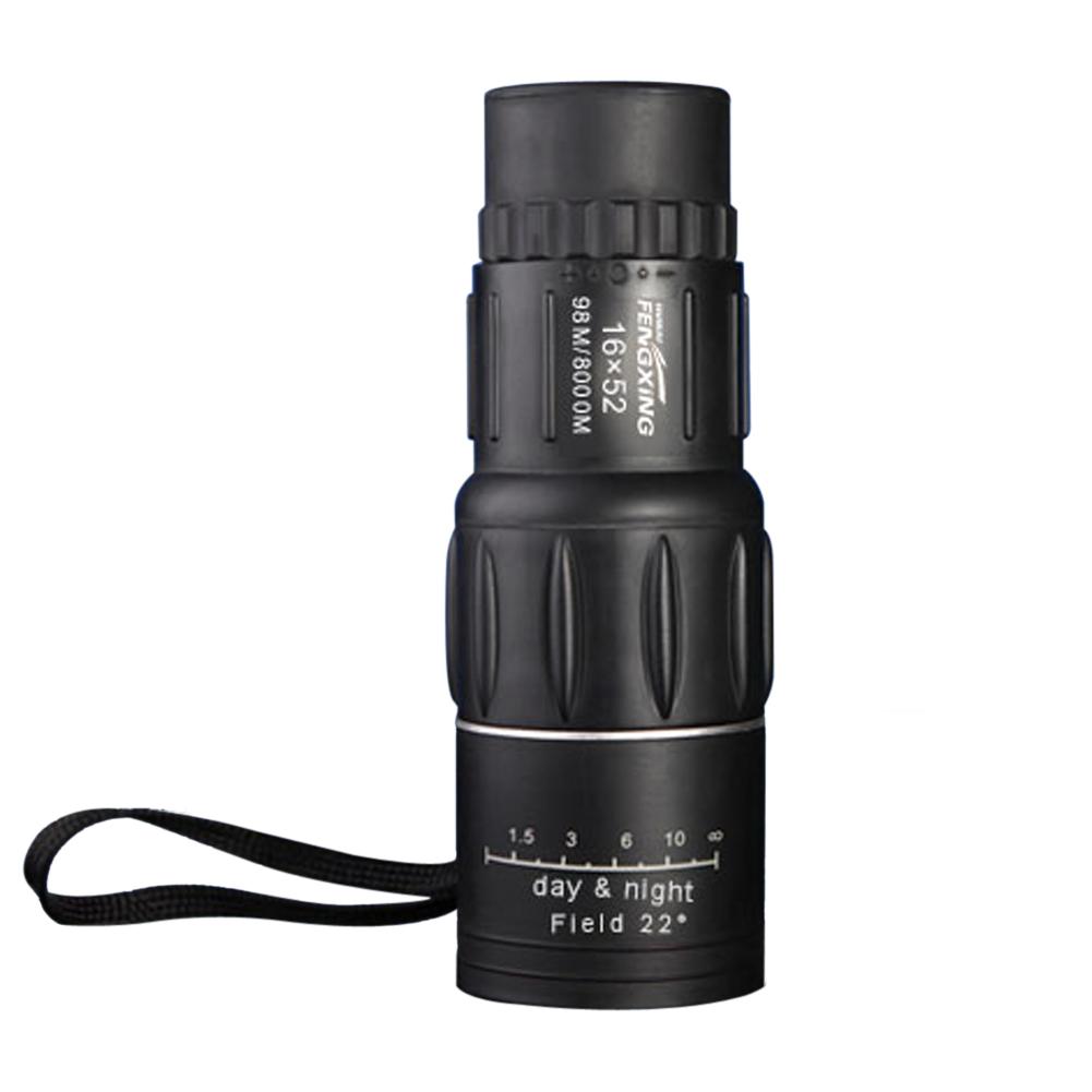 16X52 Monocular Telescope Dual Focus Zoom Binoculars 66M/8000M HD Scope Night Vision With Strap Optical Lens/Rubber Outdoor