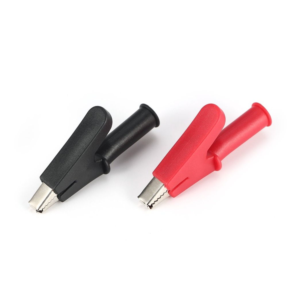 2 Pcs Full Protective Alligator Clips Crocodile Electrical Clamp for Multimeter Test Leads Pen Testing Cable Probe