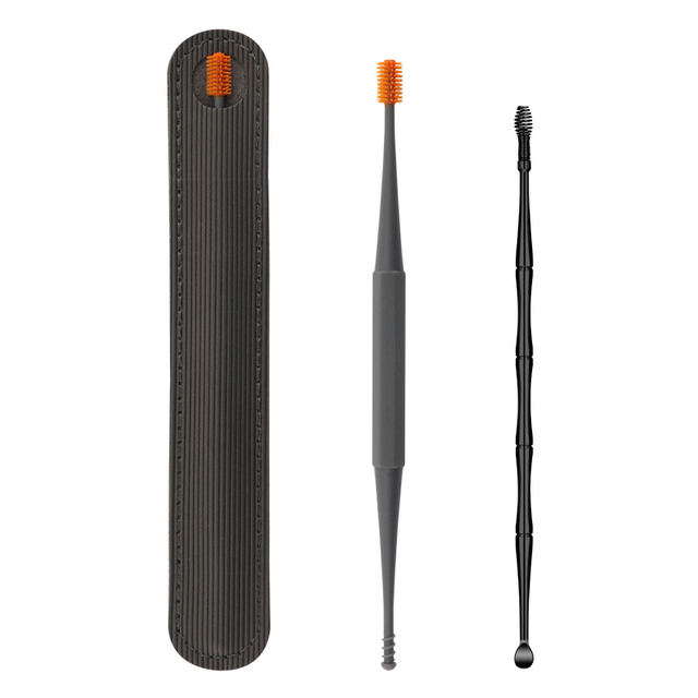 Ear Wax Removal Tool Ear Cleaning Sticks Earpick Remover Silicone Ear Pick Double Head Ear Cleaner 360° Spiral Swab
