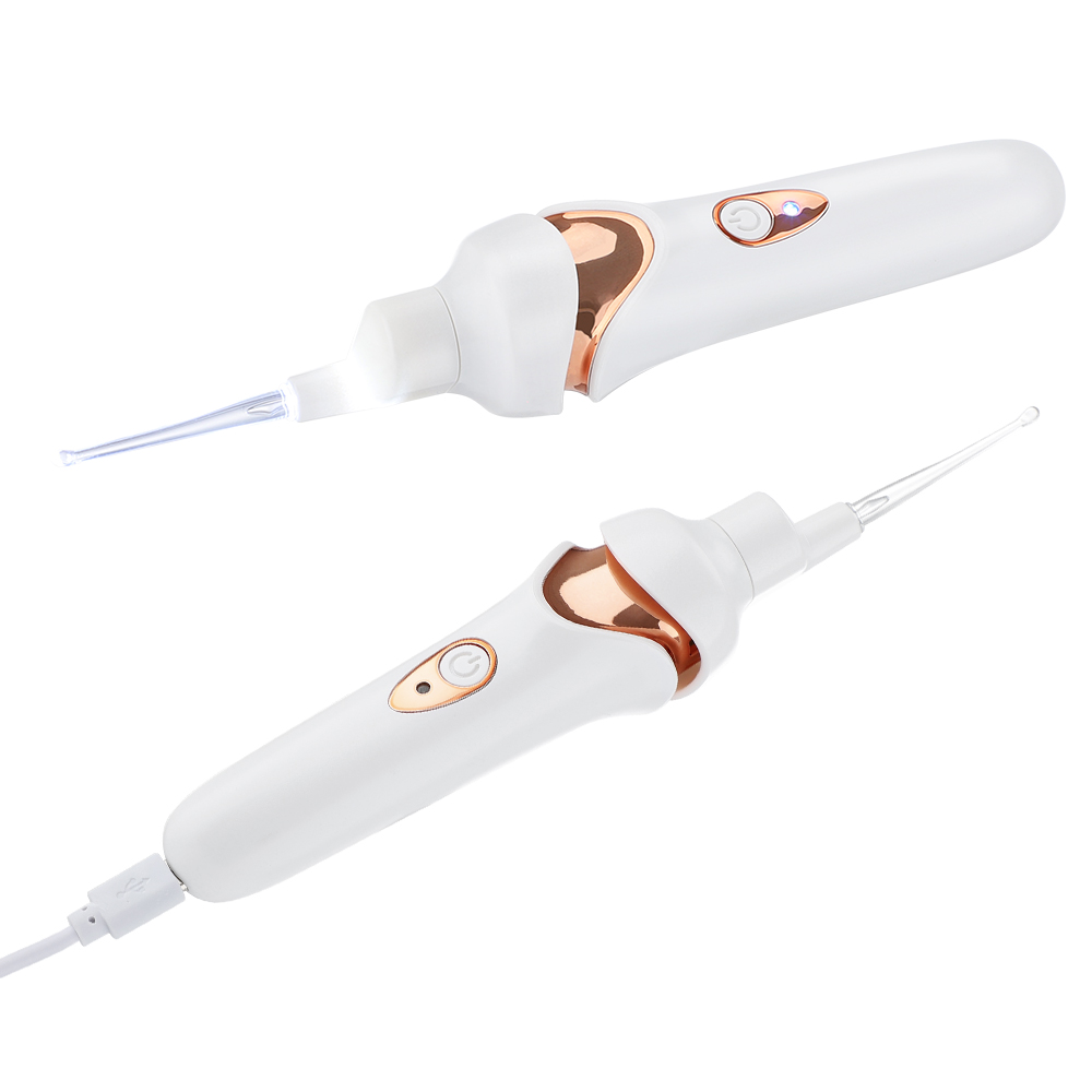 Electric Ear Wax Cleaner with LED Light Rechargeable Electric Cleaning Tool  Nozzle Head for Babies Adults
