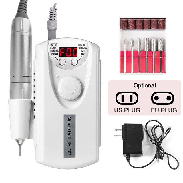 35000 RPM Electric Nail Drill Machine Built-in 2200mAh Battery Machine Portable Pedicure Nail Polisher Grinding Device Nail Tool