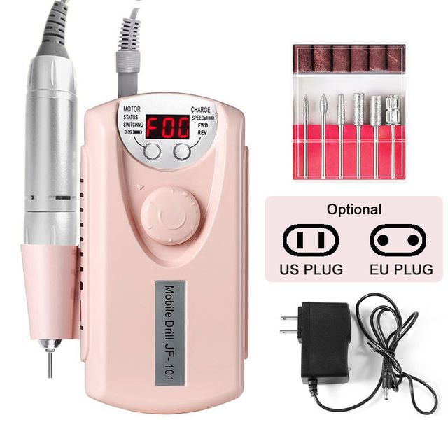 35000 RPM Electric Nail Drill Machine Built-in 2200mAh Battery Machine Portable Pedicure Nail Polisher Grinding Device Nail Tool