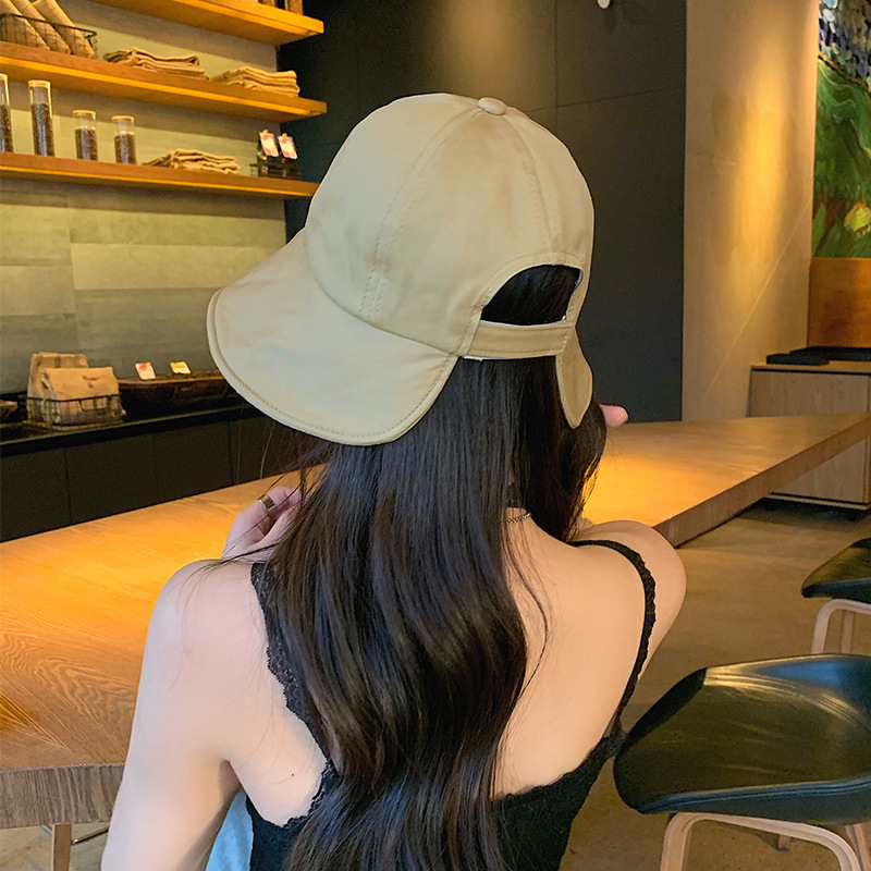 Solid Color Soft Cotton Women Bucket Hat Spring Summer Adjustable Outdoor Beach Sun Hats Foldable Panama Caps Ponytail Cap