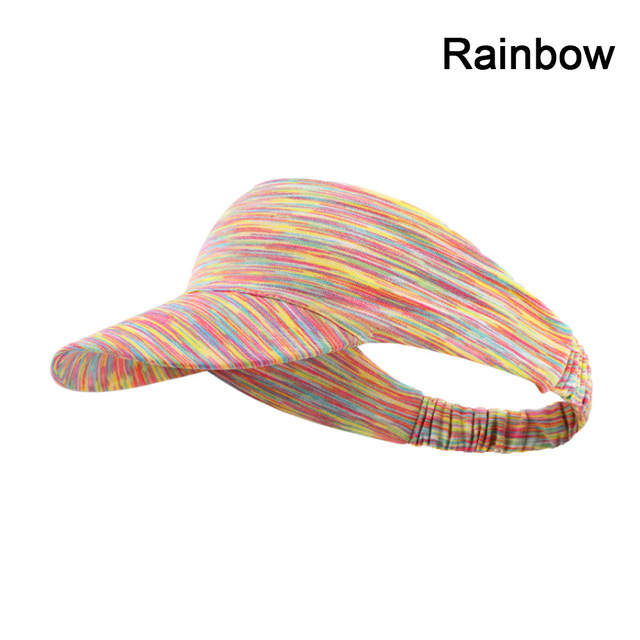Summer Empty Top Foldable Sport Running Hat Fashion Colorful Women Simple Quick Dry Tie Dye Beach Cap Ice Silk Sun Visor Hat