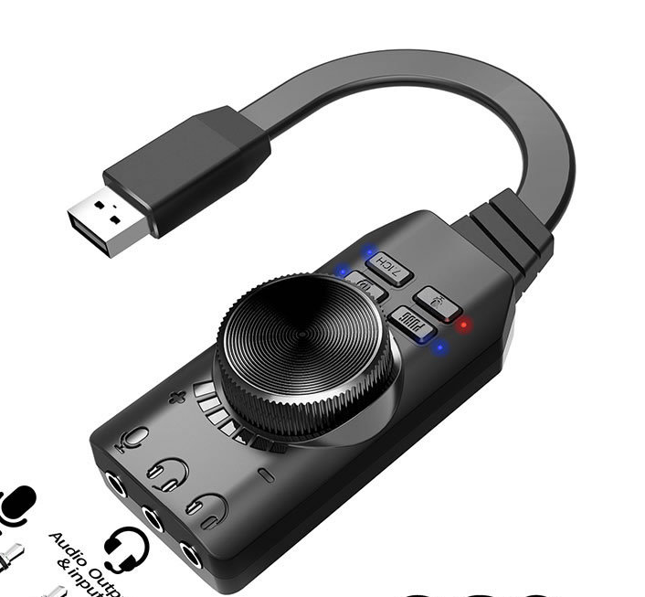 GS3 Sound Card Virtual 7.1 Channel Adapter External USB Amplify Sound 3.5mm Headset Converter PC Desktop Laptop