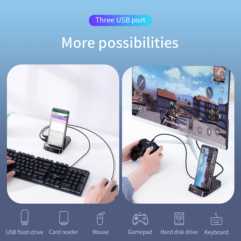 Type C HUB Docking Station For Samsung S20 S10 Dex Pad Station USB C To HDMI-compatible Dock Power Adapter For Huawei P30