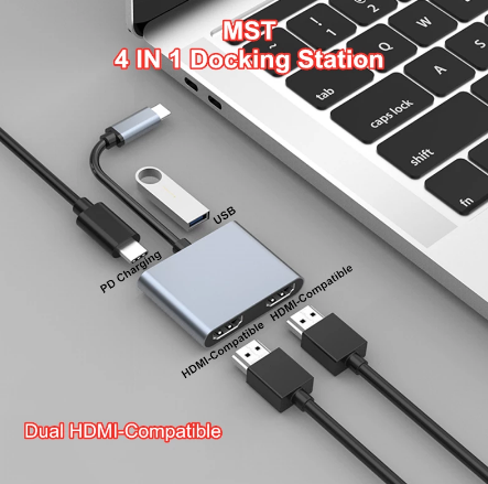 USB Type C Hub to Dual Monitor Laptop Docking Station 2 Hdmi-Compatible PD USB MST Adapter For MacBook Pro Samsung