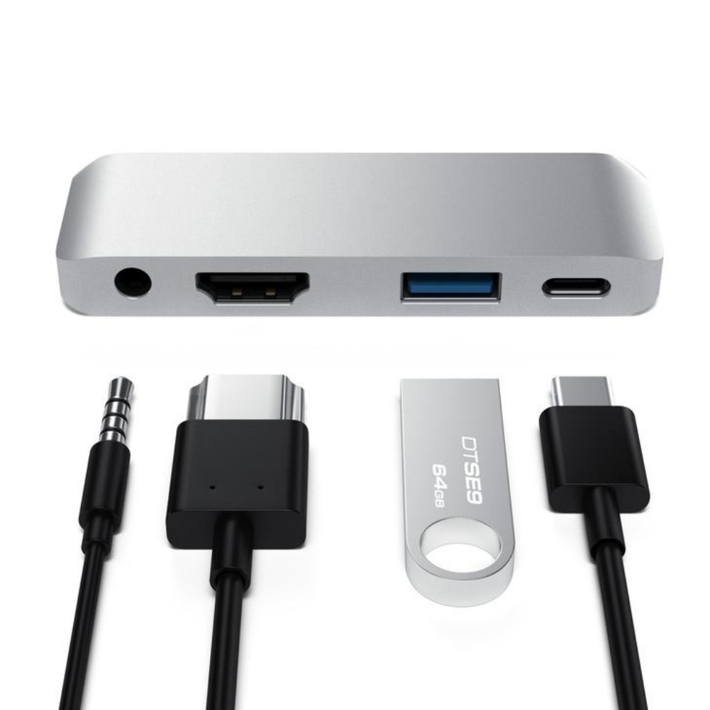 Type-C Expansion Adapter For iPad Pro MacBook Pro USB Type C To HDMI Audio 3.5 USB 3.0 Hub Docking Station Multi-poort Adapter