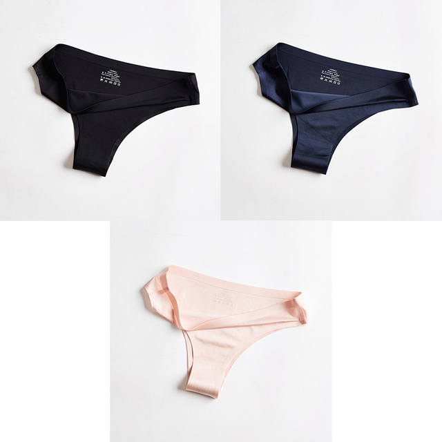Women Panties Underwear Fitness Sports Seamless Female Lingerie Sexy T-back G-string Thong Ice Silk Woman Underwear