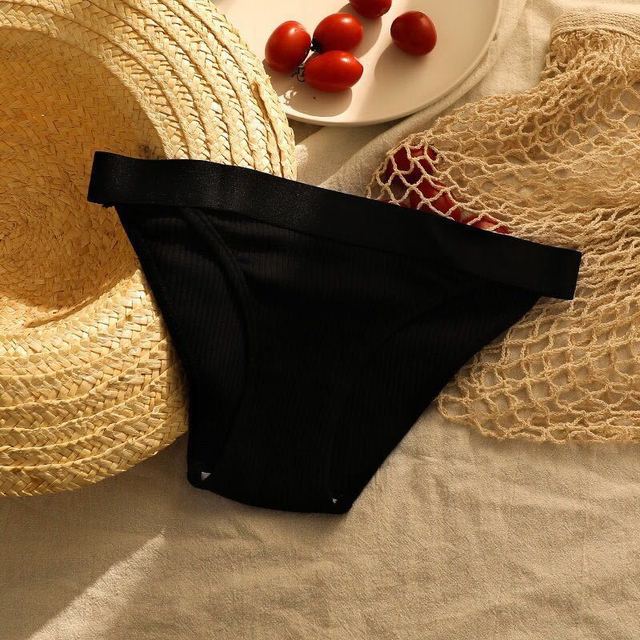 3pcs Women's Thread Cotton Underwear Large Size Sexy Seamless Panties Simple Low Waist Girls Thong Briefs
