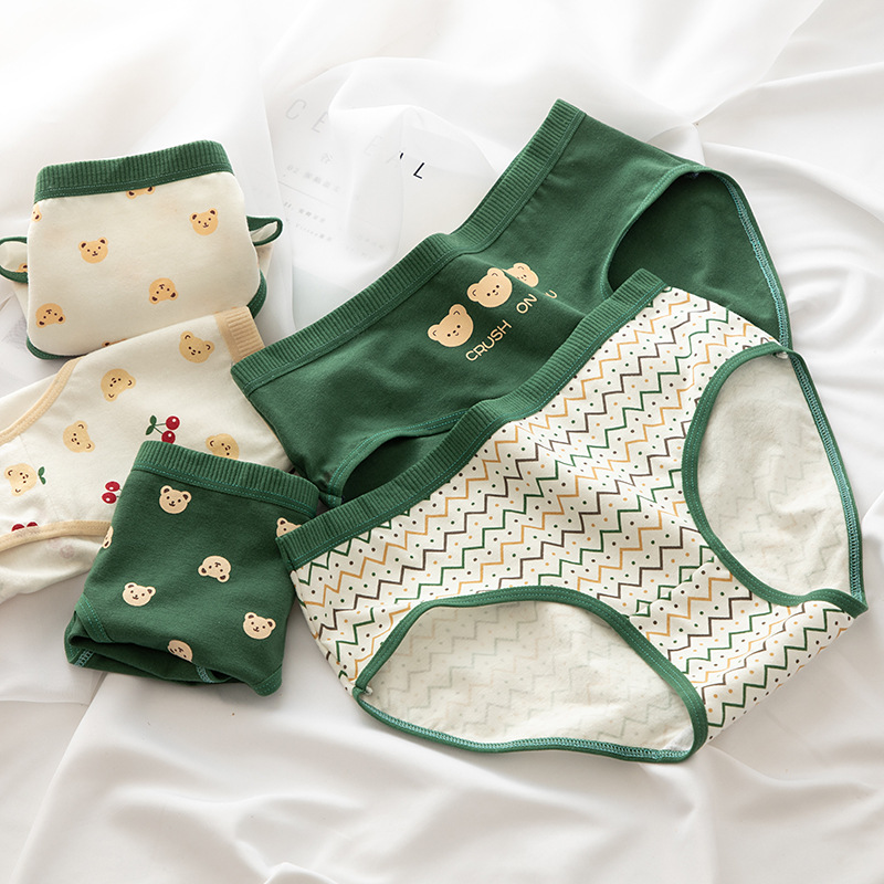 Women's Cotton Underwear Japanese Cute Briefs Mid Waist Seamless Underpants Cute Cartoon Panties Female Cotton Lingerie