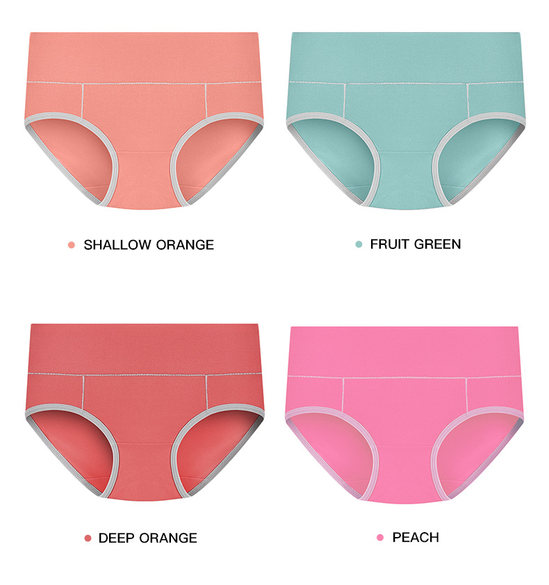 2pcs Lingerie High Quality Pure Cotton Breathable Plus Size Women Briefs Mid Waist Sexy Ladies Fitness Yoga Sports Women's Panties