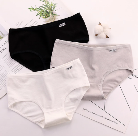 3pcs Panties Cotton Women Comfortable Mid-waist Underwear Lingeries Breathable Female Panty Briefs