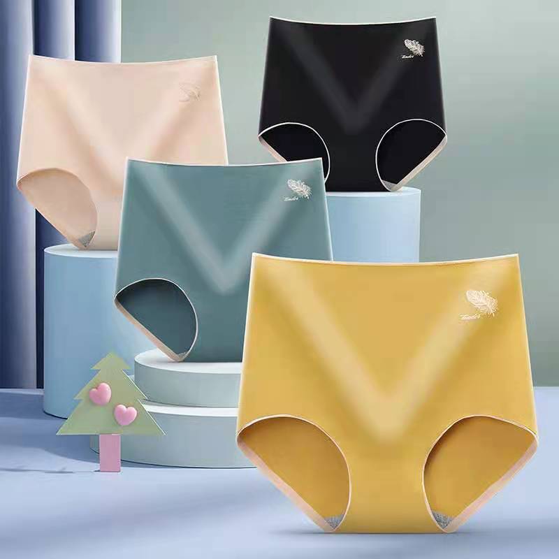 3pcs Women's Cotton Underwear Sexy Solid Color Panties Fashion Comfort  Briefs Plus Size High Waist Seamless Soft Panties Lingerie