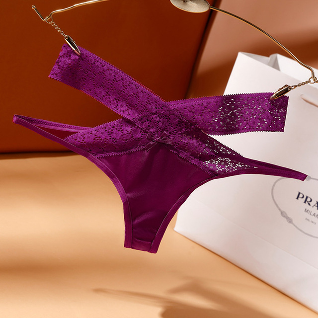 3pcs Women's Panties Sexy Women's Underwear Lace Woman Lingerie Soild G-string Thong Seamless Slip Femme Silk Ribbon Lady Panty