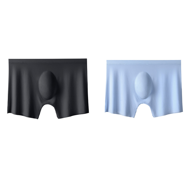 2pcs Men Panties Mens Ice Silk Seamless Underwear Solid Color Ultra-thin Breathable Boxer Shorts For Male Underpants Boxershorts