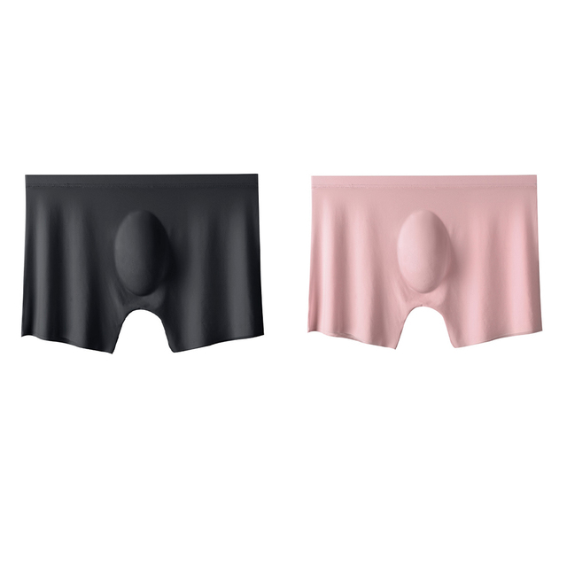2pcs Men Panties Mens Ice Silk Seamless Underwear Solid Color Ultra-thin Breathable Boxer Shorts For Male Underpants Boxershorts