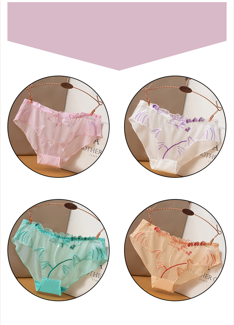 3pcs Transparent Women's Panties Sweet Lace Underwear Sexy Lingerie Hot Comfort Female Panty Girls Breathable Briefs Underpants